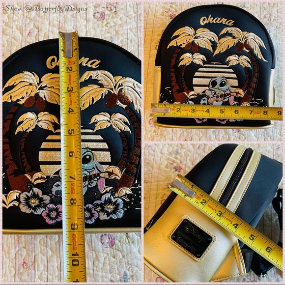 Loungefly Disney Stitch Satin Mini Backpack & Wallet Ohana Set - Picture 7 of 13